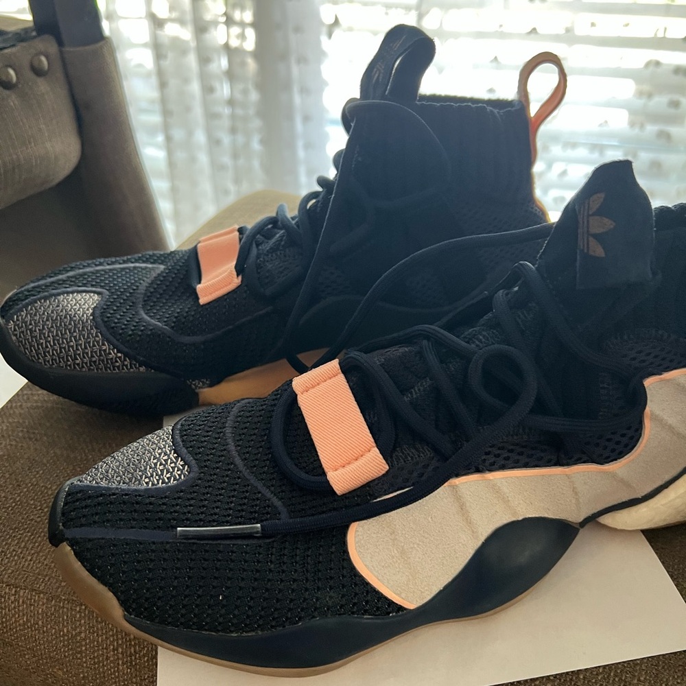 Adidas Dark Blue and Light Pink Athletic Shoes